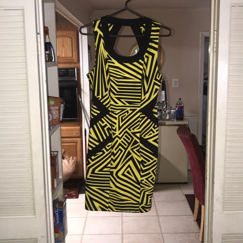 Yellow black dress
